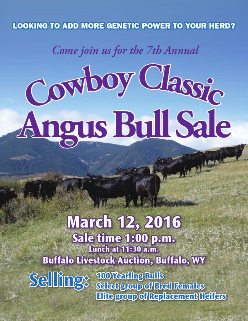 2016 Cowboy Classic Angus Bull Sale
