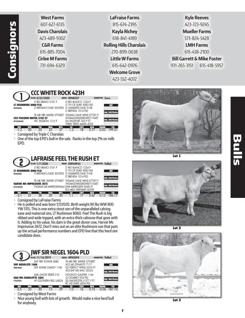 2021 Tennessee Agribition - Charolais Sale