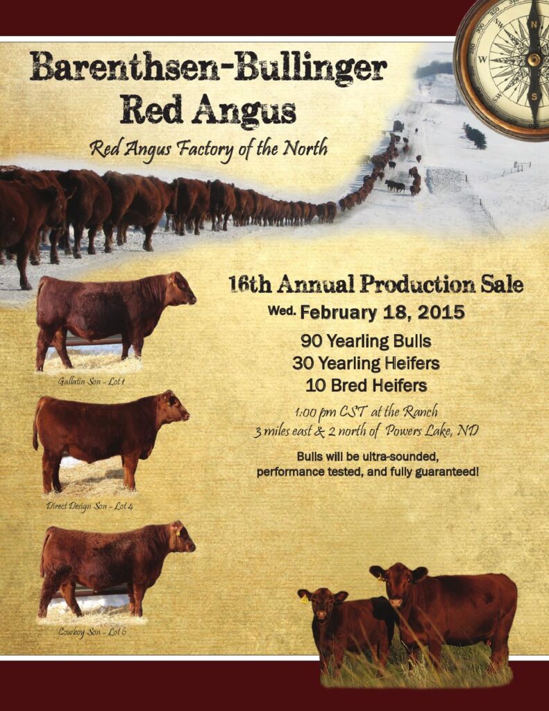 Barenthsen-Bullinger Red Angus - 16th Annual Production Sale