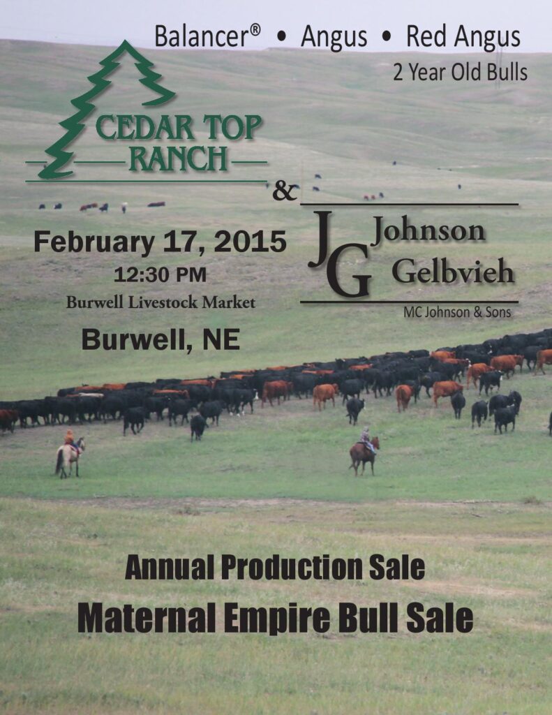 Cedar Top Ranch - 2015 Maternal Empire Bull Sale
