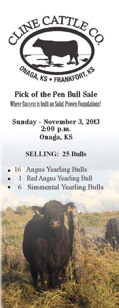 Cline Cattle Company - 2013 Pick of the Pen Bull Sale