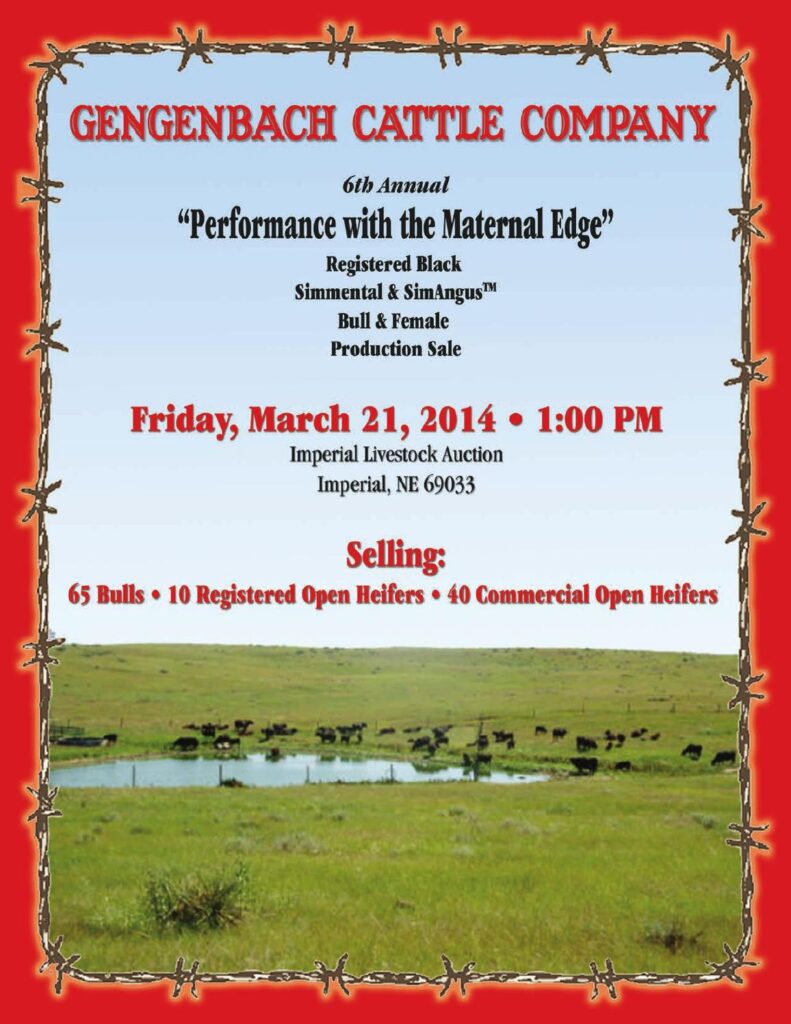 Gengenbach Cattle Company - 6th Annual Bull Sale