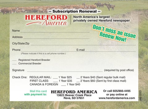 Hereford America - 2023 Subscription Postcards