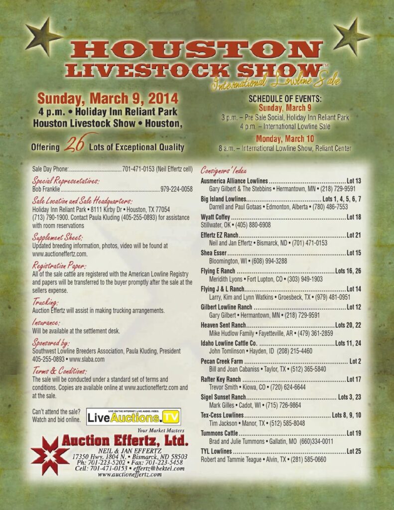 Houston Livestock Show - 2014 International Lowline Sale