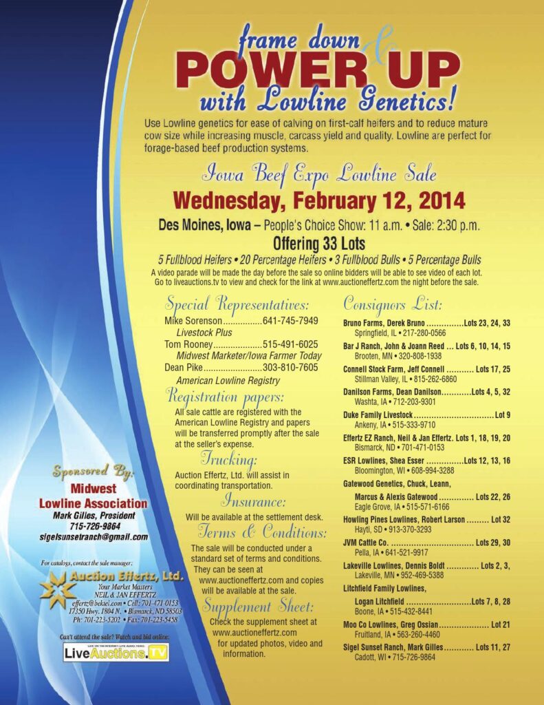 Iowa Beef Expo - 2014 Lowline Sale