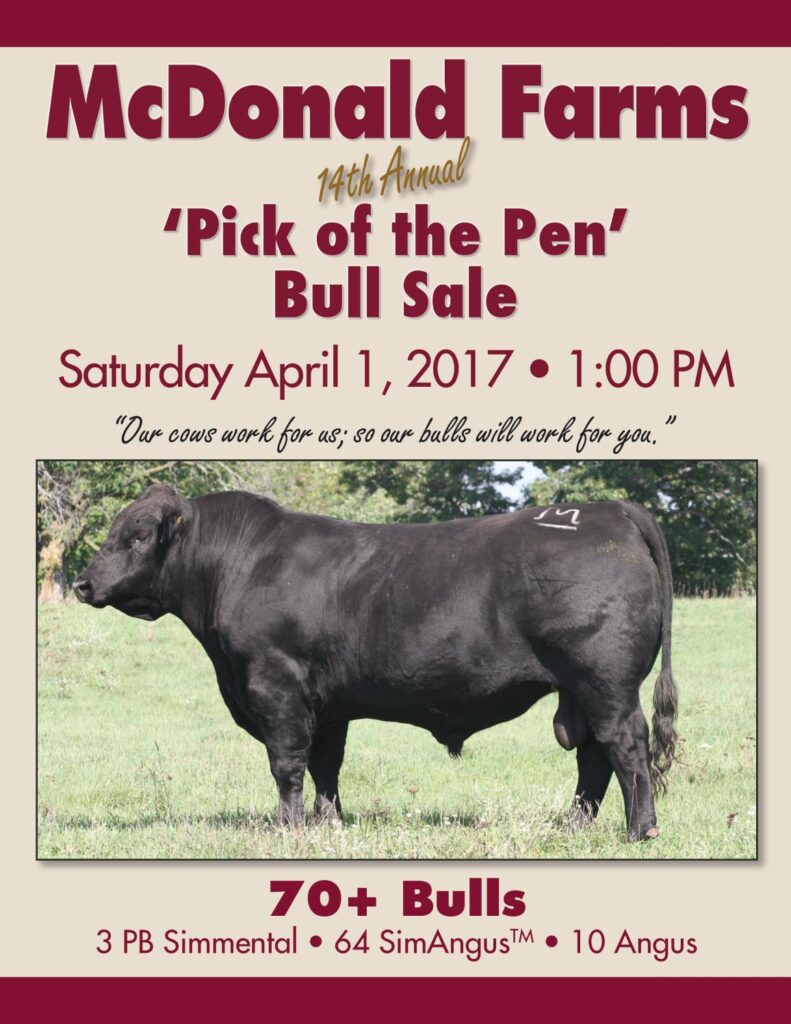 McDonald Farms - 14th Annual 'Pick of the Pen' Bull Sale