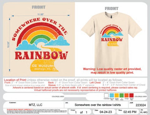 Oz Museum - Over the Rainbow T-Shirts (Adult)