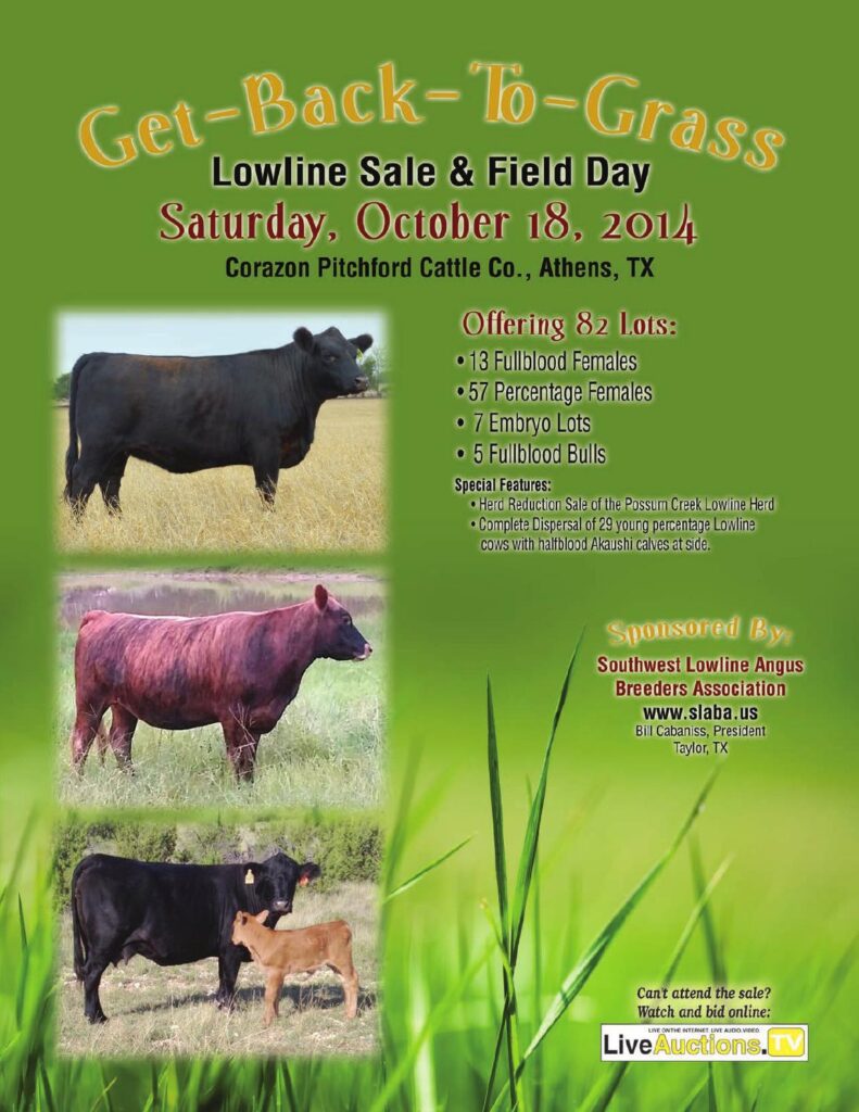Southwest Lowline Angus Breeders Association - 2014 Get-Back-To-Grass Sale