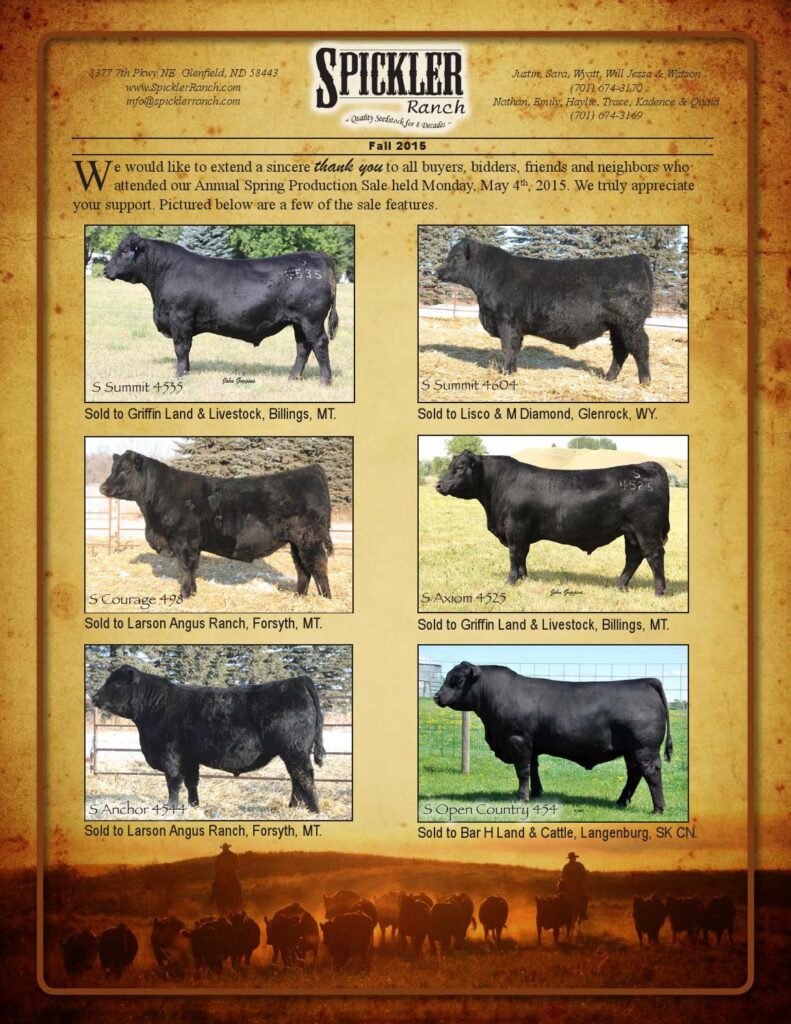 Spickler Ranch - Fall 2015 Newsletter