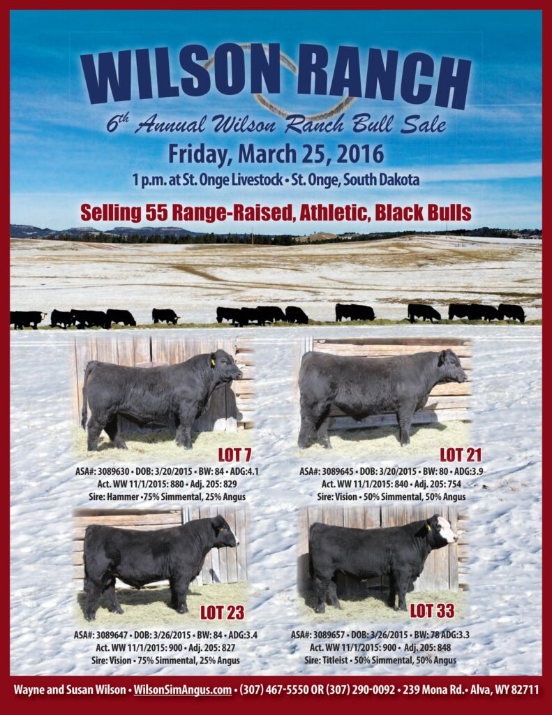 Wilson Ranch - 6th Annual Bull Sale