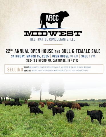 Midwest Beef Cattle Consultants 22nd Annual Open House and Bull & Female Sale