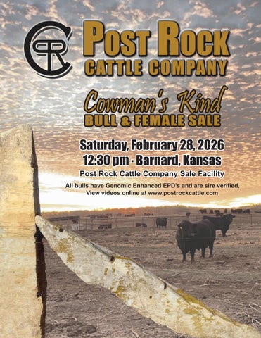 Post Rock Cattle Company Cowman's Kind Bull & Female Sale